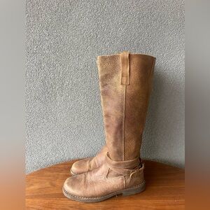 Roots Leather Riding Boots, Tan Knee High Boots, Vintage Shoes, Made in Canada